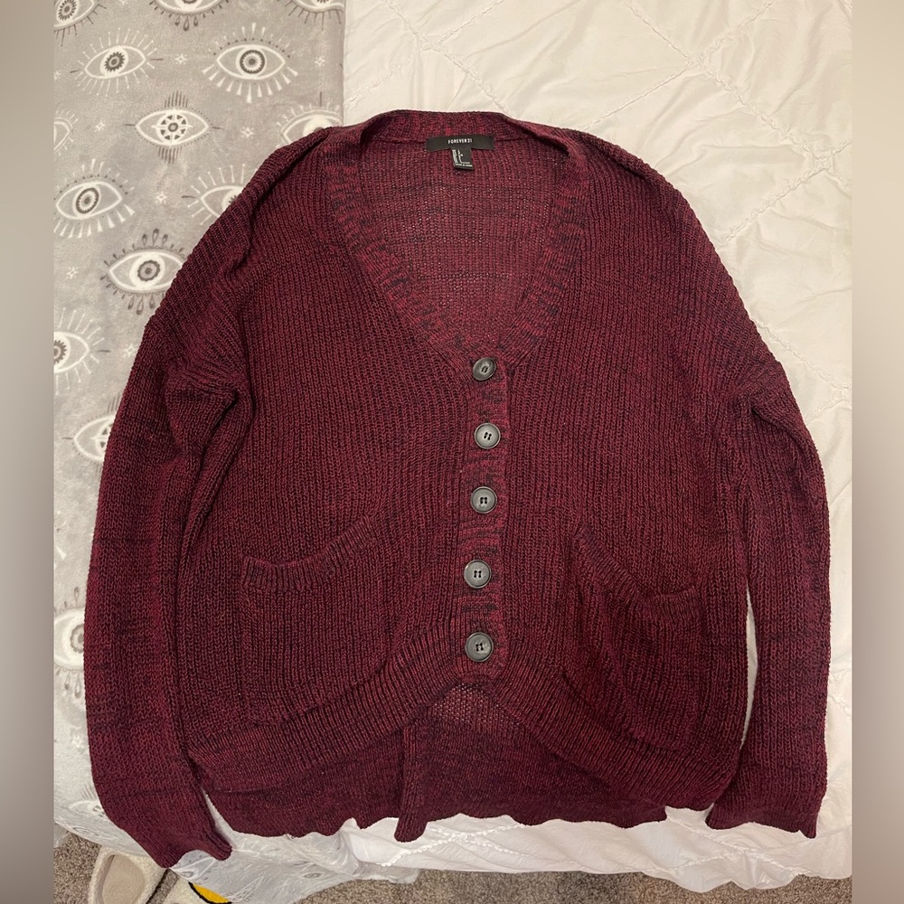 black and red forever 21 cardigan